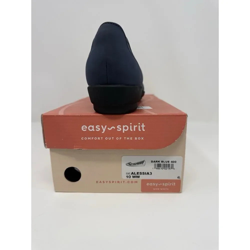 Easy Spirit Alessia Navy Ballet Flats Women’s Size 10 WW Wide Comfort